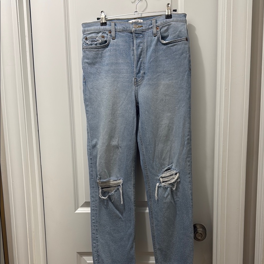Re/Done Light Blue Distressed Women Jeans